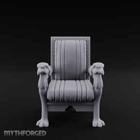 Lion-Headed Throne Chair Miniature for Dungeons and Dragons, Pathfinder or other TTRPGs