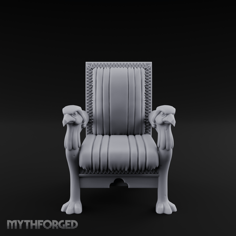Lion-Headed Throne Chair Miniature for Dungeons and Dragons, Pathfinder or other TTRPGs