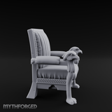 Lion-Headed Throne Chair Miniature for Dungeons and Dragons, Pathfinder or other TTRPGs