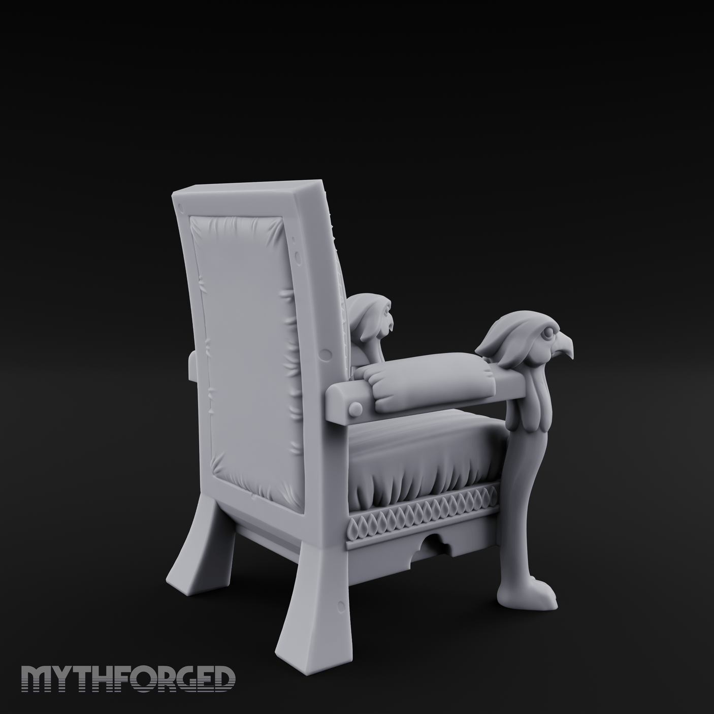 Lion-Headed Throne Chair Miniature for Dungeons and Dragons, Pathfinder or other TTRPGs