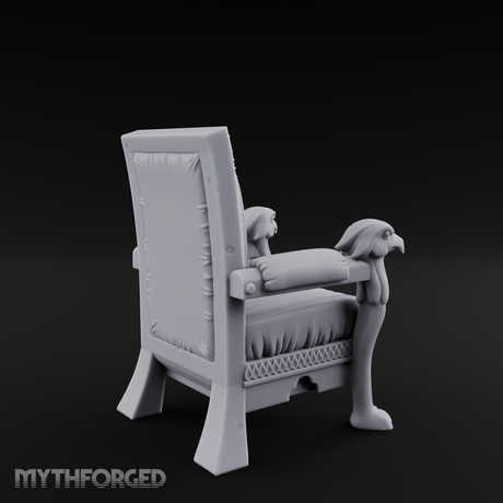 Lion-Headed Throne Chair Miniature for Dungeons and Dragons, Pathfinder or other TTRPGs