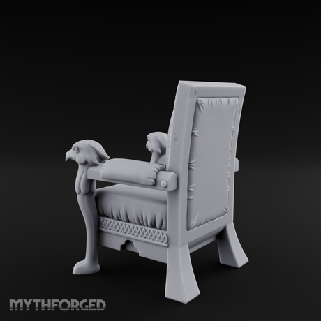 Lion-Headed Throne Chair Miniature for Dungeons and Dragons, Pathfinder or other TTRPGs