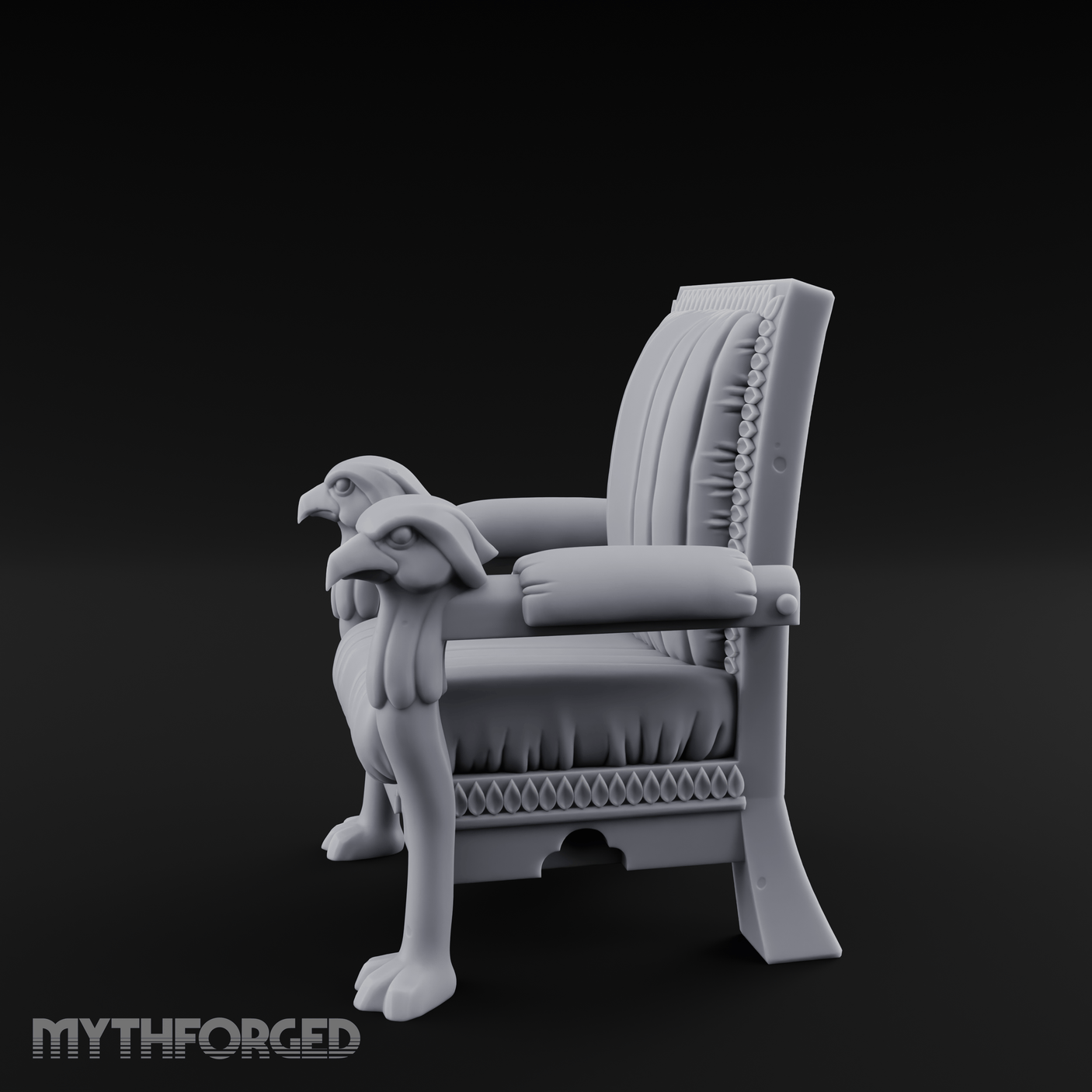 Lion-Headed Throne Chair Miniature for Dungeons and Dragons, Pathfinder or other TTRPGs
