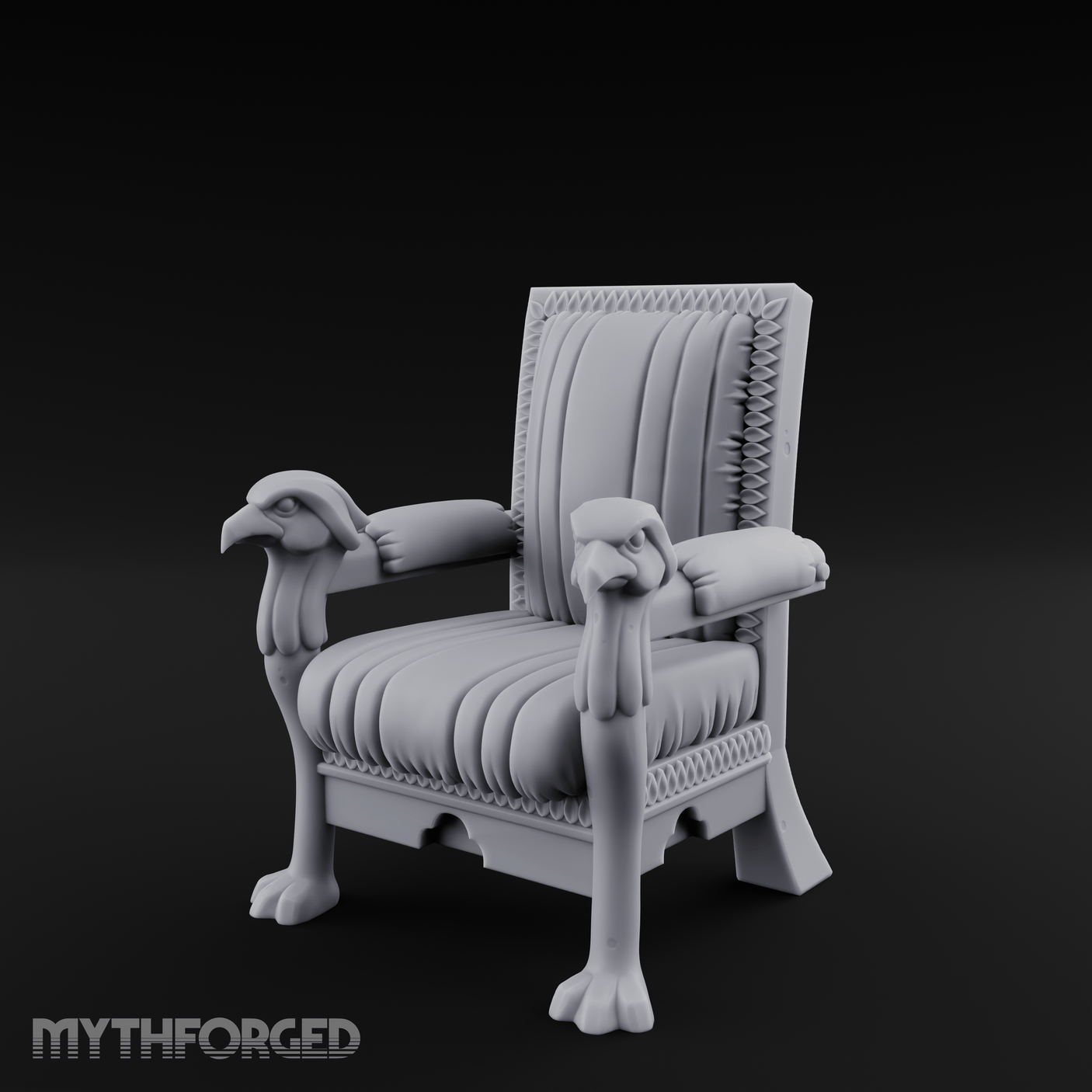 Lion-Headed Throne Chair Miniature for Dungeons and Dragons, Pathfinder or other TTRPGs