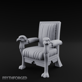 Lion-Headed Throne Chair Miniature for Dungeons and Dragons, Pathfinder or other TTRPGs