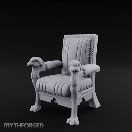 Lion-Headed Throne Chair Miniature for Dungeons and Dragons, Pathfinder or other TTRPGs