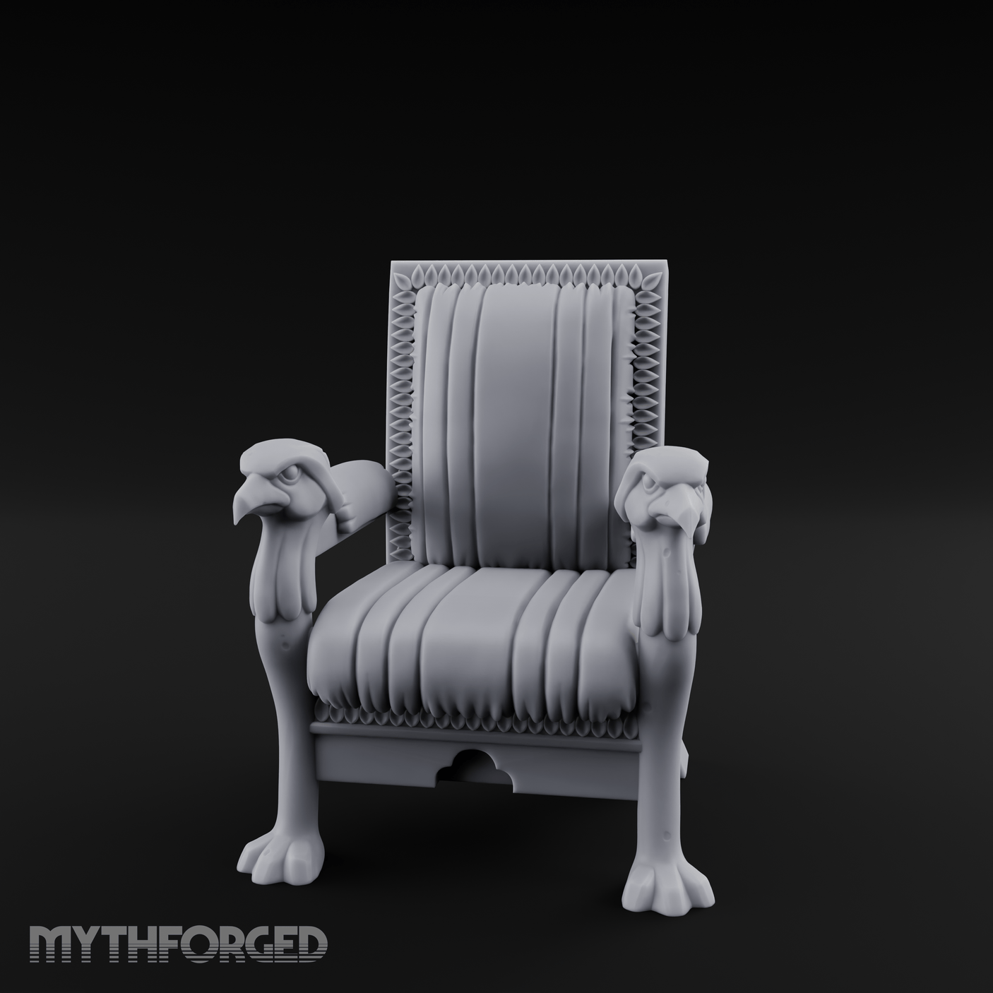 Lion-Headed Throne Chair Miniature for Dungeons and Dragons, Pathfinder or other TTRPGs