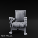 Lion-Headed Throne Chair Miniature for Dungeons and Dragons, Pathfinder or other TTRPGs