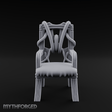 Spiral-Armed Throne Chair Miniature for Dungeons and Dragons, Pathfinder or other TTRPGs