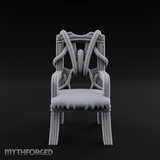 Spiral-Armed Throne Chair Miniature for Dungeons and Dragons, Pathfinder or other TTRPGs