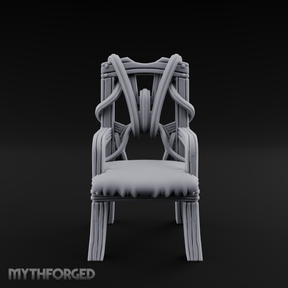 Spiral-Armed Throne Chair Miniature for Dungeons and Dragons, Pathfinder or other TTRPGs