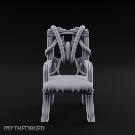 Spiral-Armed Throne Chair Miniature for Dungeons and Dragons, Pathfinder or other TTRPGs