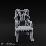 Spiral-Armed Throne Chair Miniature for Dungeons and Dragons, Pathfinder or other TTRPGs