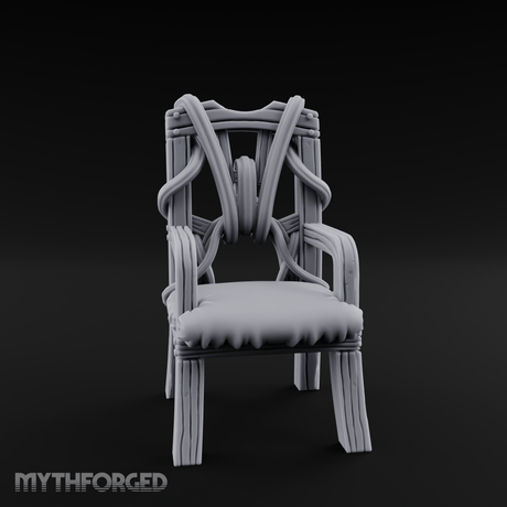 Spiral-Armed Throne Chair Miniature for Dungeons and Dragons, Pathfinder or other TTRPGs