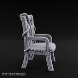 Spiral-Armed Throne Chair Miniature for Dungeons and Dragons, Pathfinder or other TTRPGs
