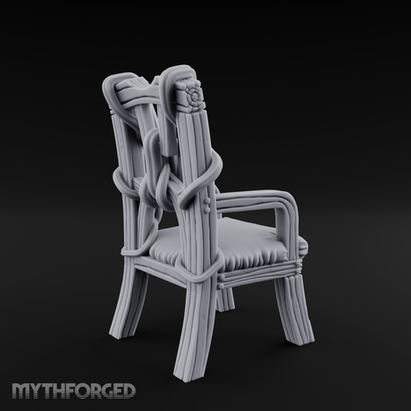 Spiral-Armed Throne Chair Miniature for Dungeons and Dragons, Pathfinder or other TTRPGs