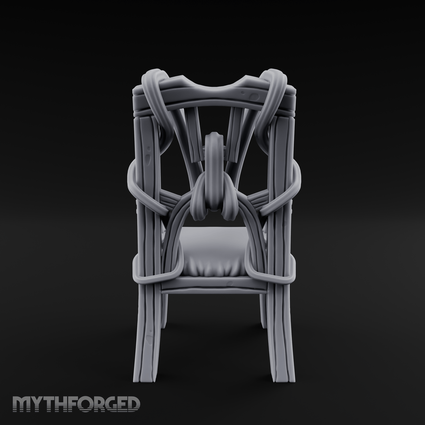Spiral-Armed Throne Chair Miniature for Dungeons and Dragons, Pathfinder or other TTRPGs