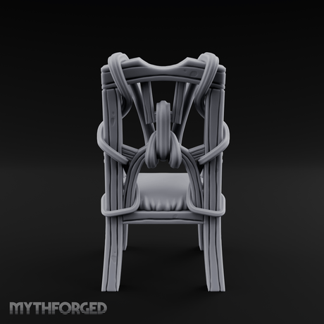 Spiral-Armed Throne Chair Miniature for Dungeons and Dragons, Pathfinder or other TTRPGs