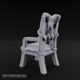 Spiral-Armed Throne Chair Miniature for Dungeons and Dragons, Pathfinder or other TTRPGs