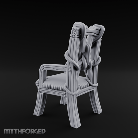 Spiral-Armed Throne Chair Miniature for Dungeons and Dragons, Pathfinder or other TTRPGs