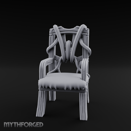 Spiral-Armed Throne Chair Miniature for Dungeons and Dragons, Pathfinder or other TTRPGs