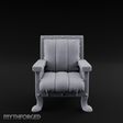 Riveted-Frame Throne Chair Miniature for Dungeons and Dragons, Pathfinder or other TTRPGs