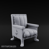 Riveted-Frame Throne Chair Miniature for Dungeons and Dragons, Pathfinder or other TTRPGs