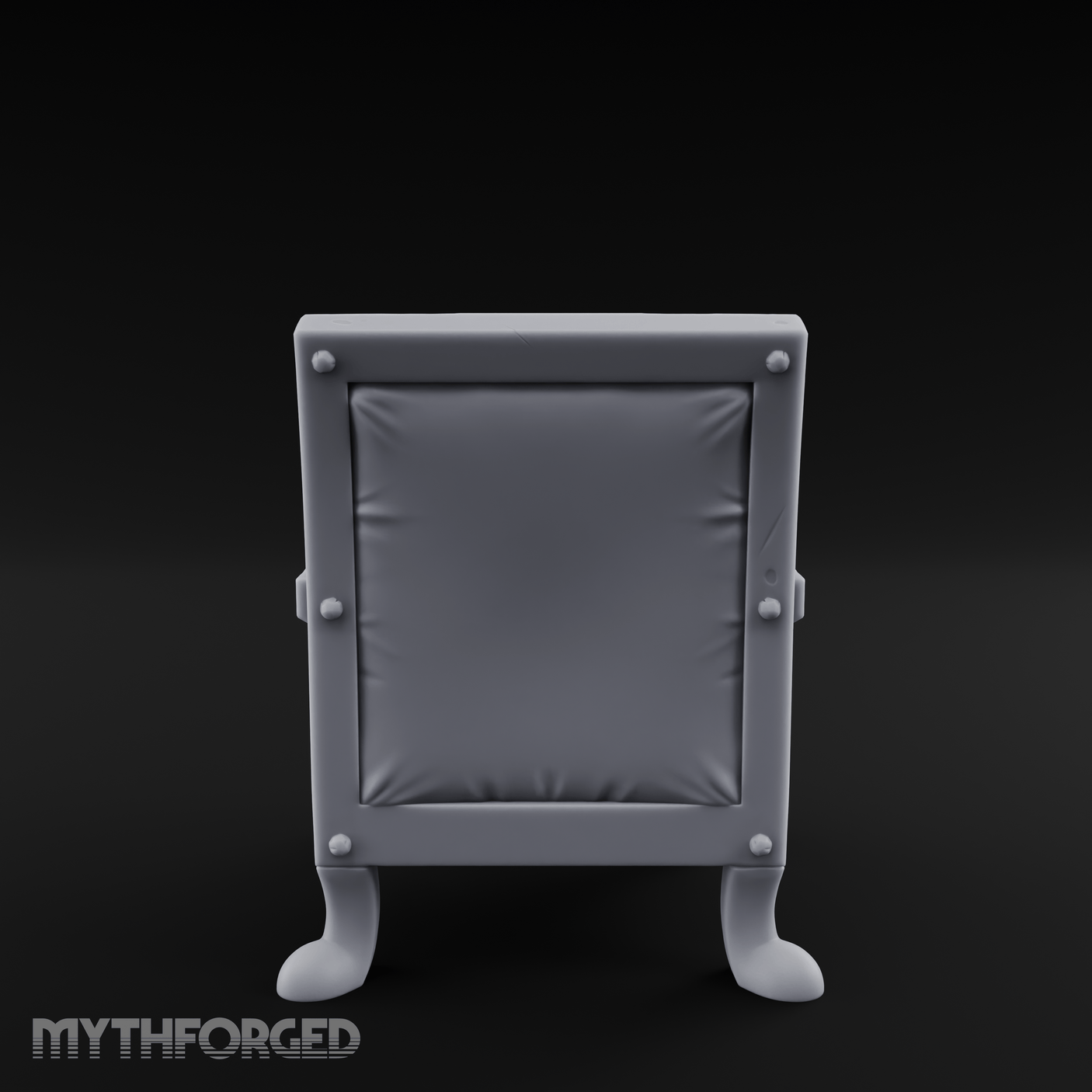 Riveted-Frame Throne Chair Miniature for Dungeons and Dragons, Pathfinder or other TTRPGs