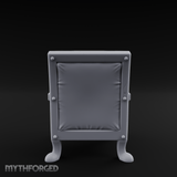 Riveted-Frame Throne Chair Miniature for Dungeons and Dragons, Pathfinder or other TTRPGs