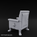 Riveted-Frame Throne Chair Miniature for Dungeons and Dragons, Pathfinder or other TTRPGs