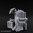 Shroud-Draped Throne Chair Miniature for Dungeons and Dragons, Pathfinder or other TTRPGs