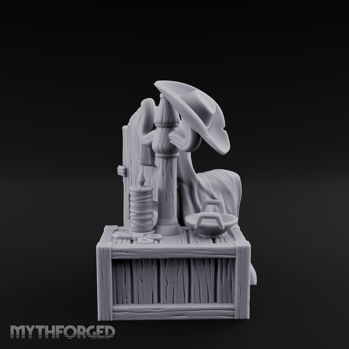 Shroud-Draped Throne Chair Miniature for Dungeons and Dragons, Pathfinder or other TTRPGs