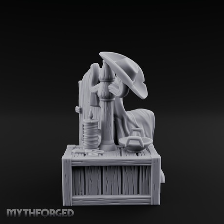 Shroud-Draped Throne Chair Miniature for Dungeons and Dragons, Pathfinder or other TTRPGs