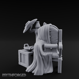 Shroud-Draped Throne Chair Miniature for Dungeons and Dragons, Pathfinder or other TTRPGs