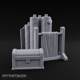 Rolled-Canvas Fabric Supply Rack Miniature for Dungeons and Dragons, Pathfinder or other TTRPGs