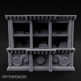 Scroll-Adorned Merchant Storehouse Miniature for Dungeons and Dragons, Pathfinder or other TTRPGs