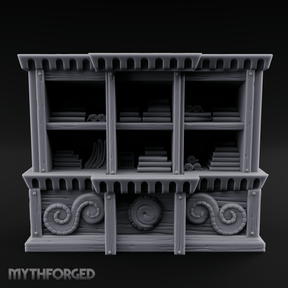 Scroll-Adorned Merchant Storehouse Miniature for Dungeons and Dragons, Pathfinder or other TTRPGs
