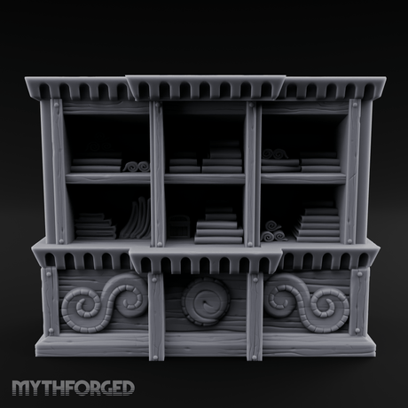 Scroll-Adorned Merchant Storehouse Miniature for Dungeons and Dragons, Pathfinder or other TTRPGs