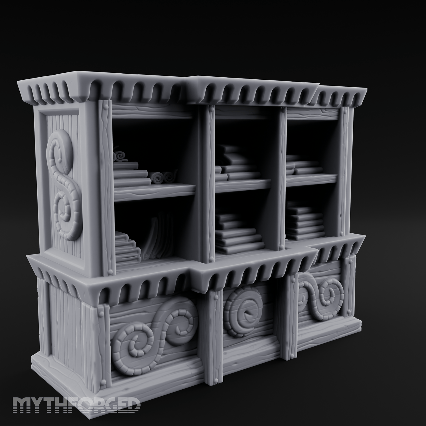Scroll-Adorned Merchant Storehouse Miniature for Dungeons and Dragons, Pathfinder or other TTRPGs