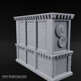 Scroll-Adorned Merchant Storehouse Miniature for Dungeons and Dragons, Pathfinder or other TTRPGs