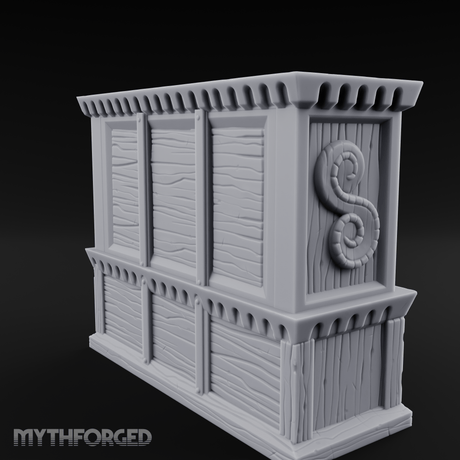 Scroll-Adorned Merchant Storehouse Miniature for Dungeons and Dragons, Pathfinder or other TTRPGs