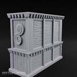 Scroll-Adorned Merchant Storehouse Miniature for Dungeons and Dragons, Pathfinder or other TTRPGs