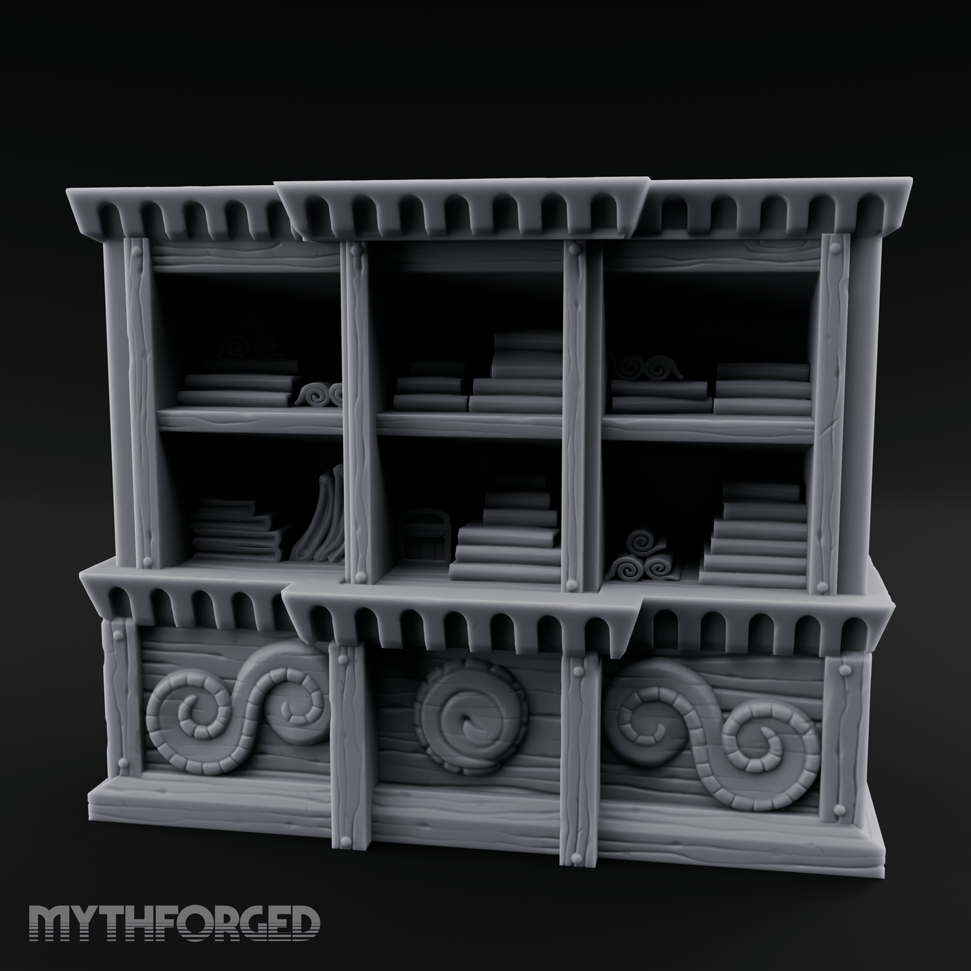 Scroll-Adorned Merchant Storehouse Miniature for Dungeons and Dragons, Pathfinder or other TTRPGs