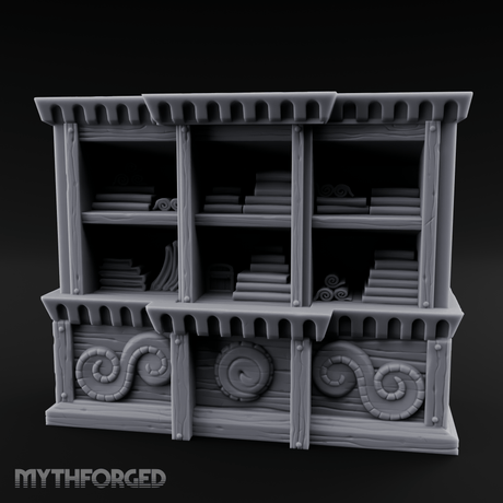 Scroll-Adorned Merchant Storehouse Miniature for Dungeons and Dragons, Pathfinder or other TTRPGs