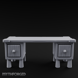 Fluted-Leg Scribe's Desk Miniature for Dungeons and Dragons, Pathfinder or other TTRPGs