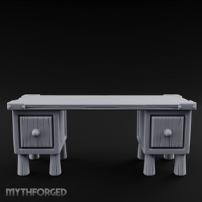 Fluted-Leg Scribe's Desk Miniature for Dungeons and Dragons, Pathfinder or other TTRPGs