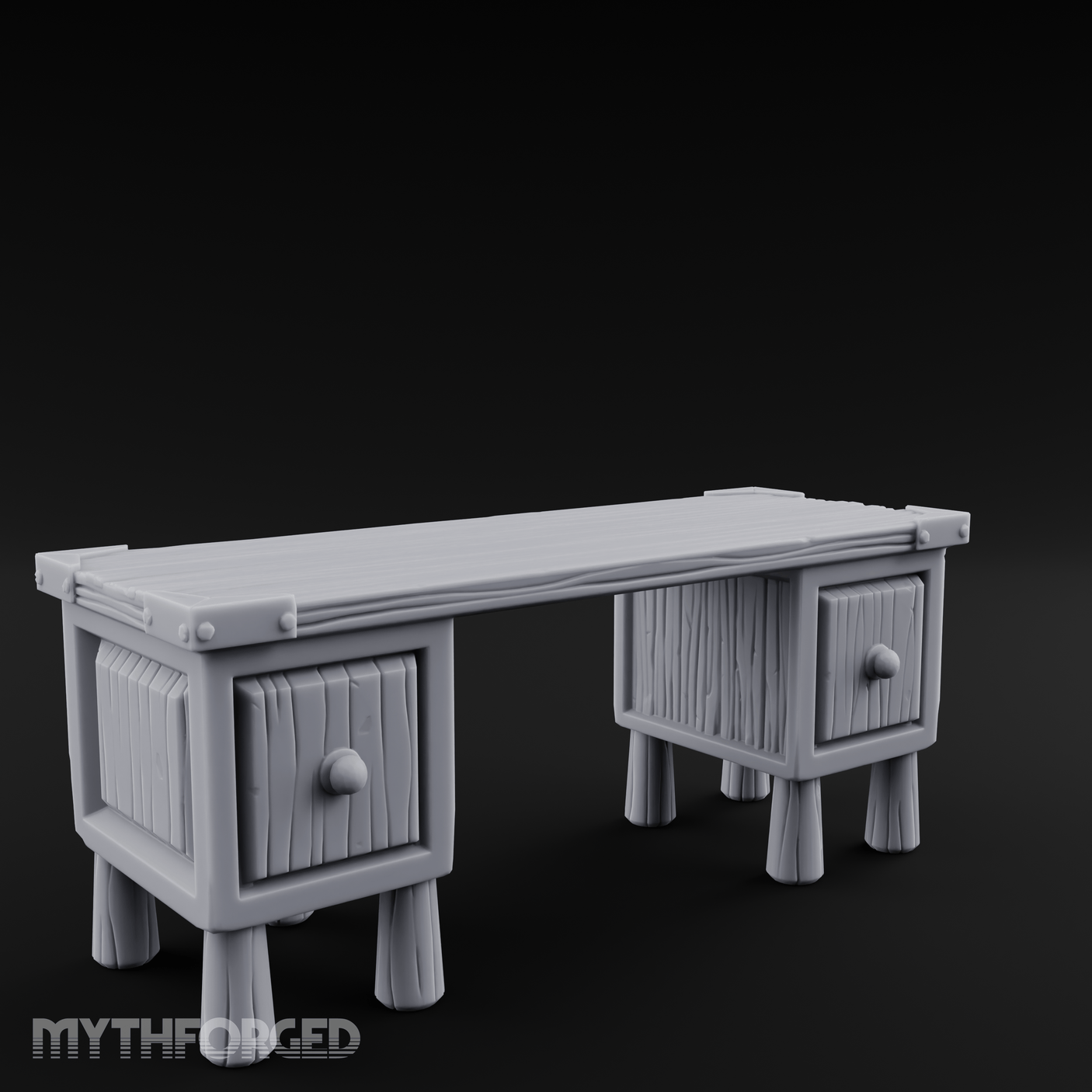 Fluted-Leg Scribe's Desk Miniature for Dungeons and Dragons, Pathfinder or other TTRPGs