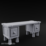 Fluted-Leg Scribe's Desk Miniature for Dungeons and Dragons, Pathfinder or other TTRPGs