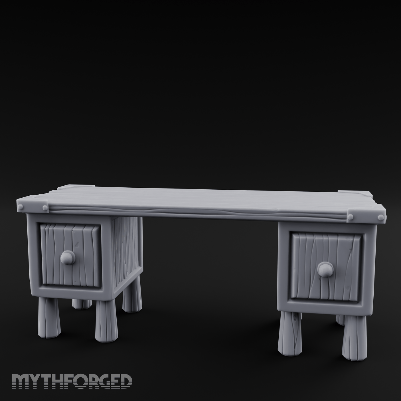 Fluted-Leg Scribe's Desk Miniature for Dungeons and Dragons, Pathfinder or other TTRPGs
