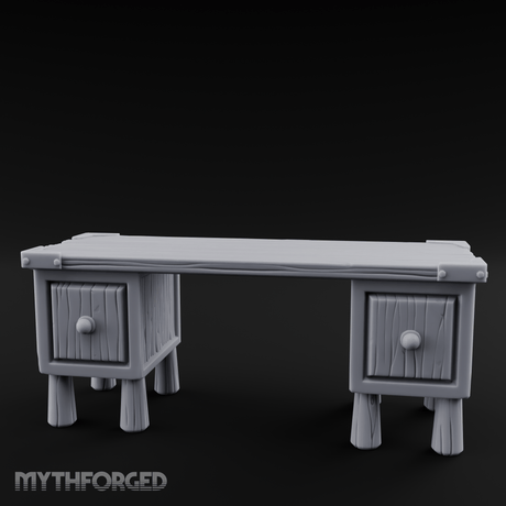 Fluted-Leg Scribe's Desk Miniature for Dungeons and Dragons, Pathfinder or other TTRPGs